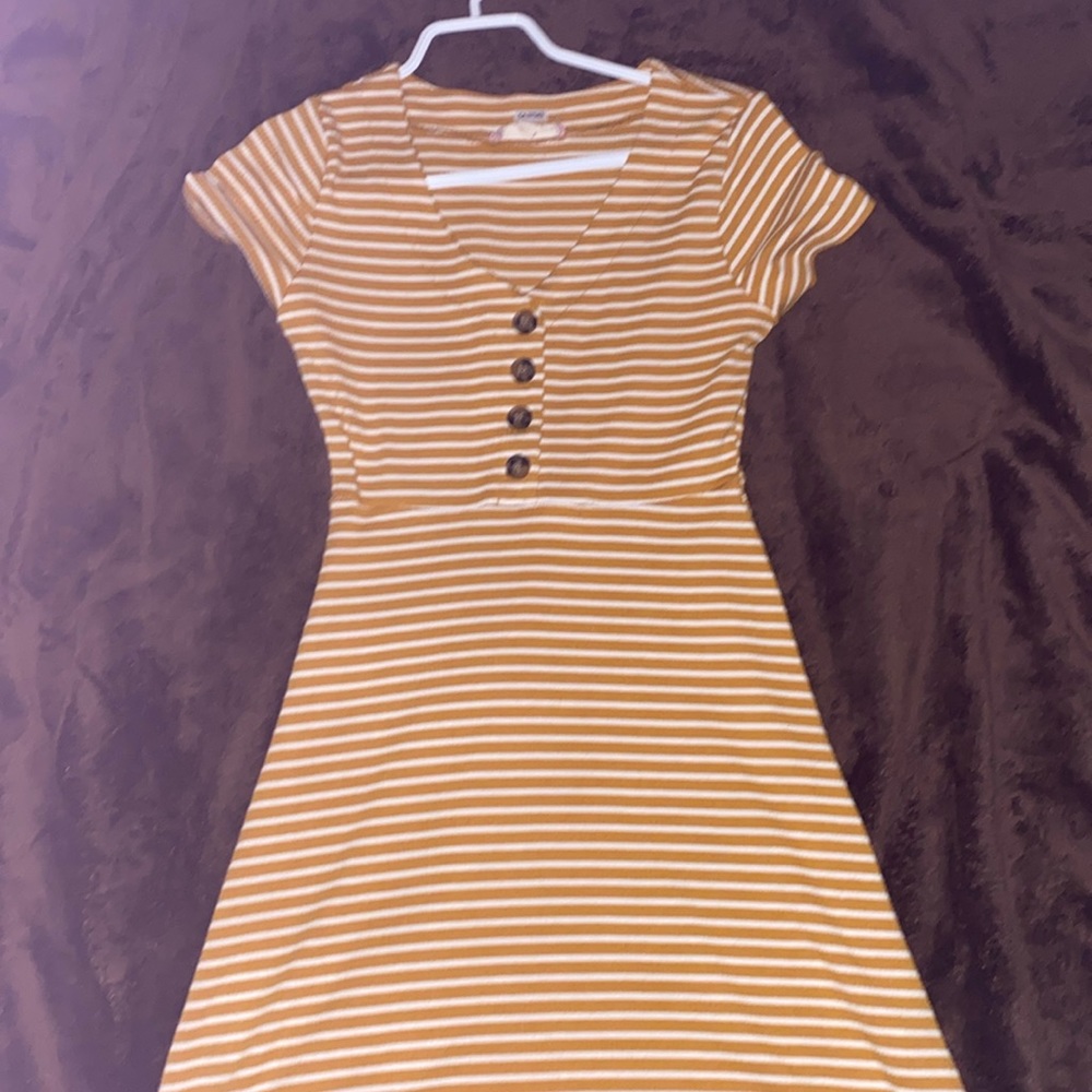 Yellow and white dress